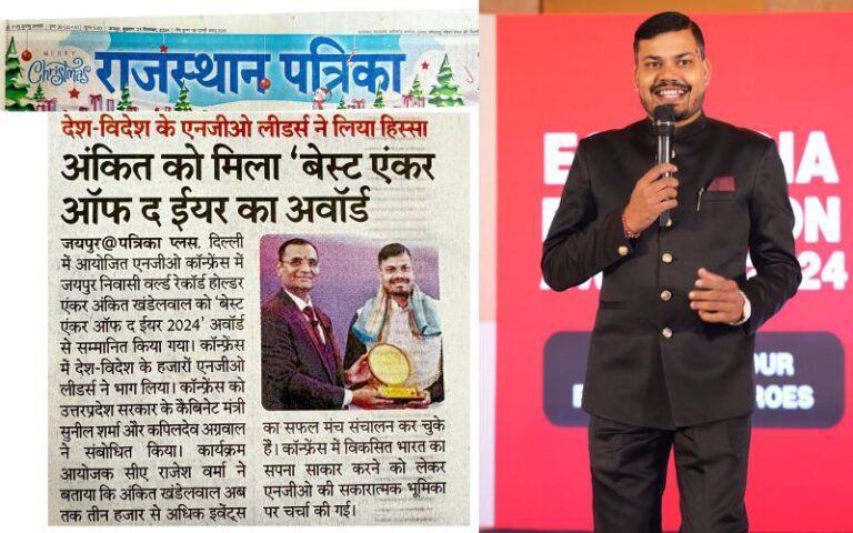 Anchor Ankit Khandelwal Honoured as India's Best Wedding Anchor